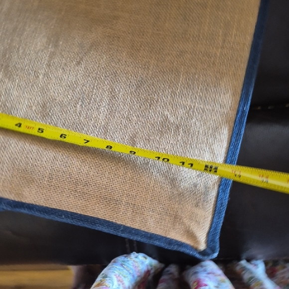 Nautical Anchor Tote Bag - Tan and Blue Burlap Striped Anchor - Picture 5 of 9